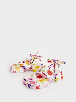 Alex Recycled Polyester Printed Tie-Around Thong Sandals - Multi: additional image