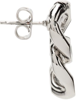 Silver Single Curb Chain Earring: additional image