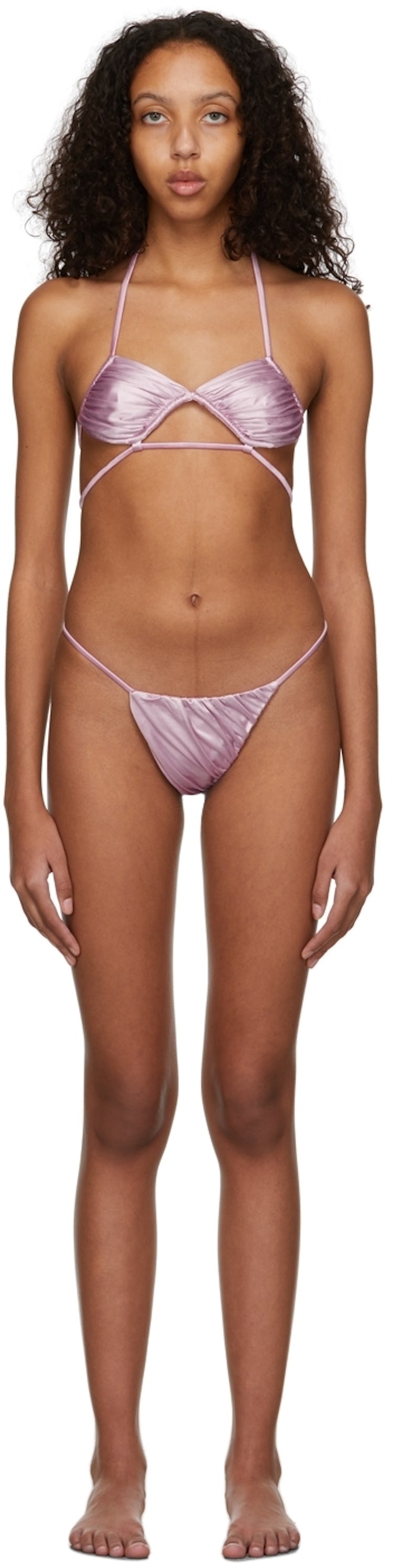 SSENSE Exclusive Pink Sculpture/Flash Bikini Set: image 1