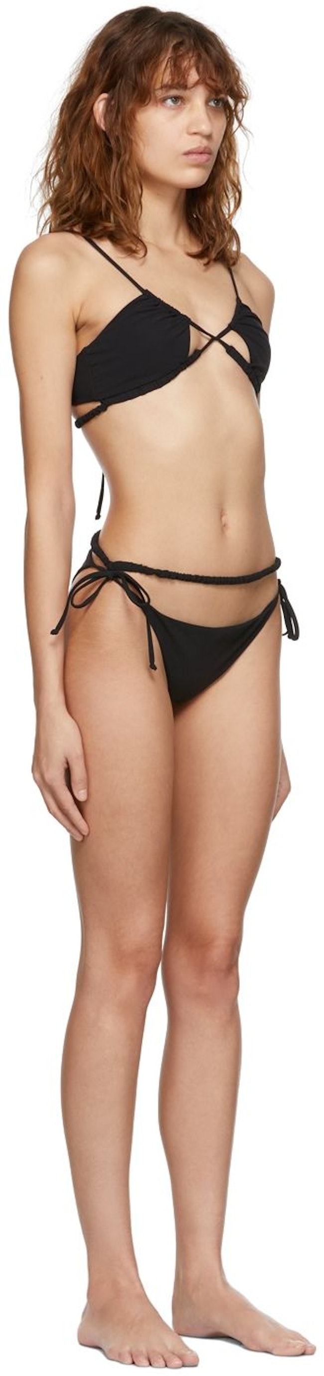 SSENSE Exclusive Black Ruched Underbust Bikini: additional image