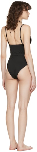 Black Strappy Keyhole One-Piece Swimsuit: additional image
