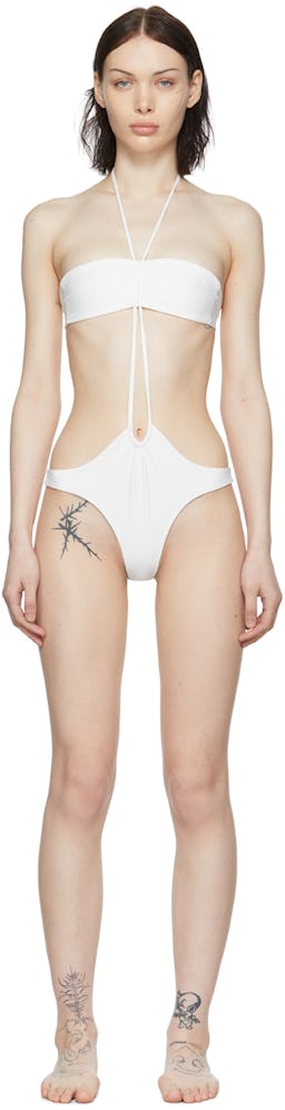 SSENSE Exclusive White Marseille One-Piece Swimsuit: image 1