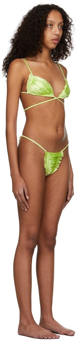 SSENSE Exclusive Green Petal Bikini Set: additional image