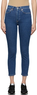 Blue High Rise Loose Jeans: image 1