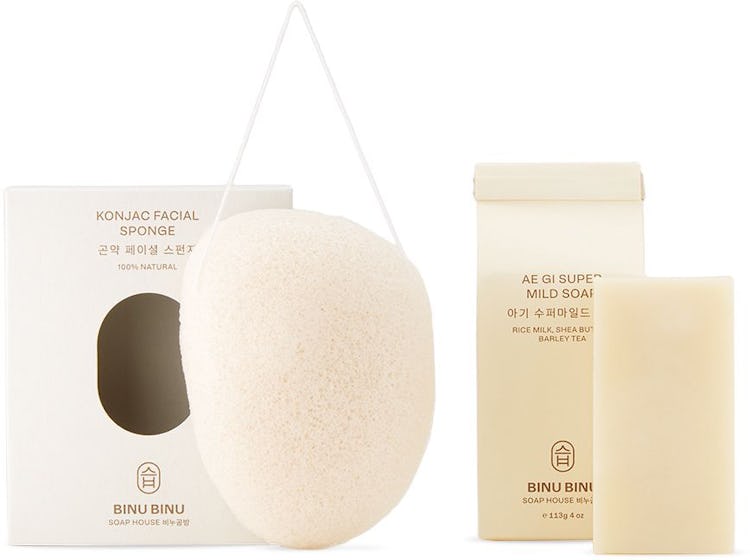 SSENSE Exclusive Konjac Sponge & Ae Gi Super Mild Soap: image 1