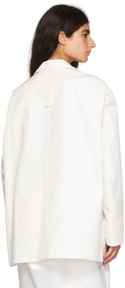 White Polyester Blazer: additional image