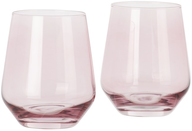 Pink Stemless Wine Glasses, 13.5 oz: additional image