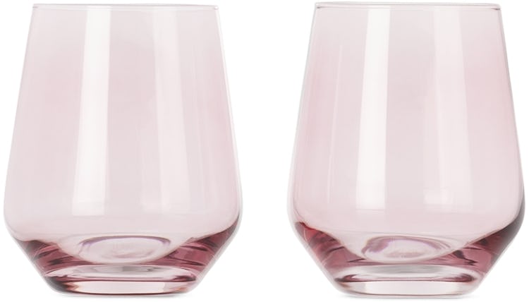 Pink Stemless Wine Glasses, 13.5 oz: image 1