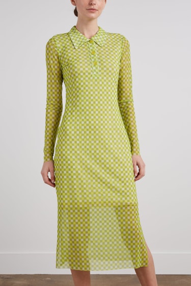 Jupitor Dress in Checked Sulphur: additional image