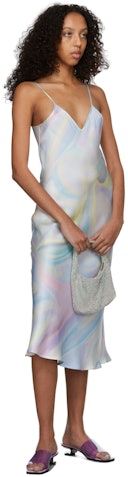 Multicolor Silk 90s Slip Dress: additional image