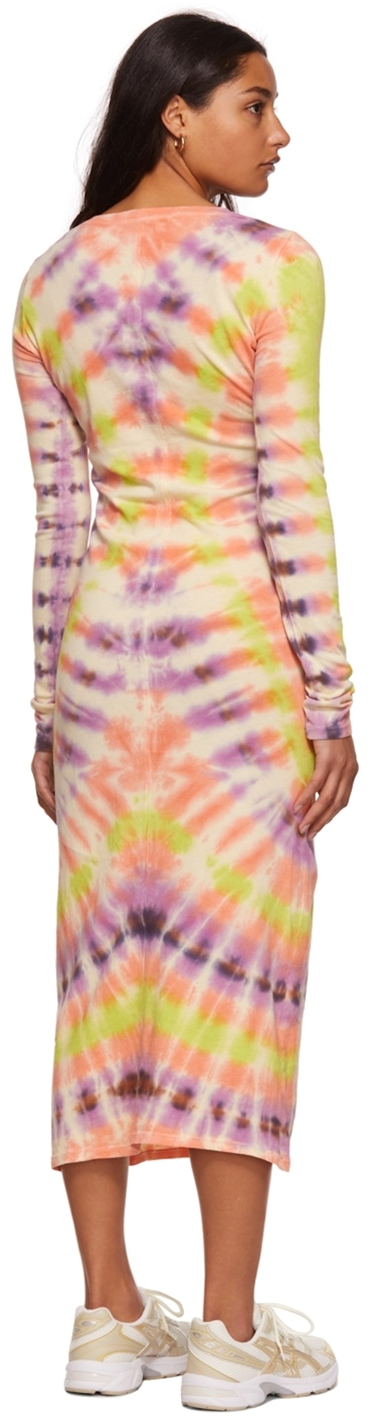 Multicolor Fitted Tie Dye Dress: additional image