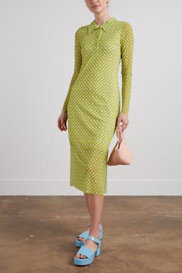 Jupitor Dress in Checked Sulphur: additional image
