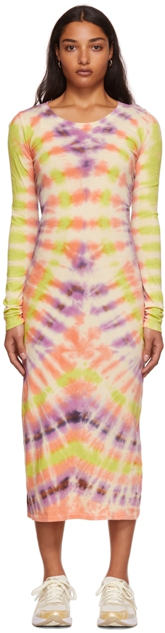 Multicolor Fitted Tie Dye Dress: image 1