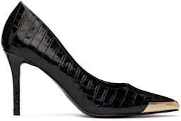 Black Croc Scarlett Heels: image 1