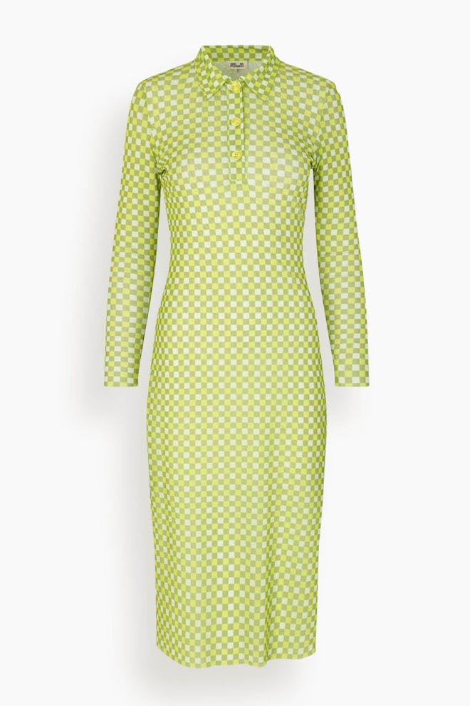 Jupitor Dress in Checked Sulphur: image 1