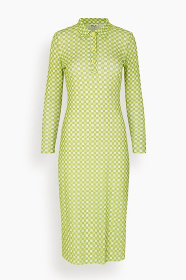 Jupitor Dress in Checked Sulphur: image 1
