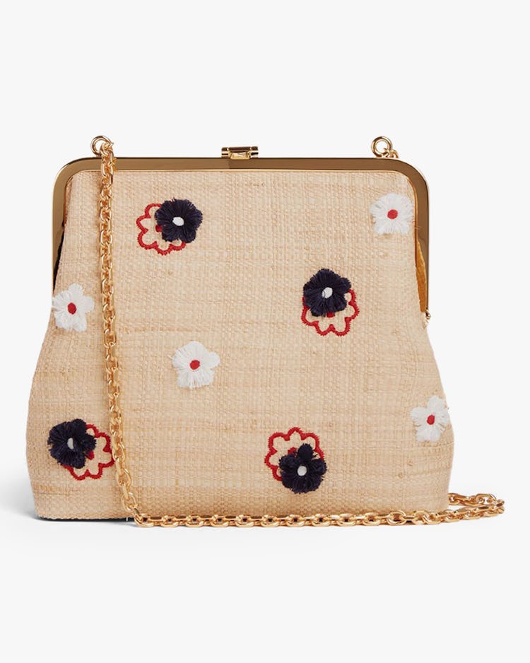 Susanna Raffia & Leather Frame Pouch Bag: image 1