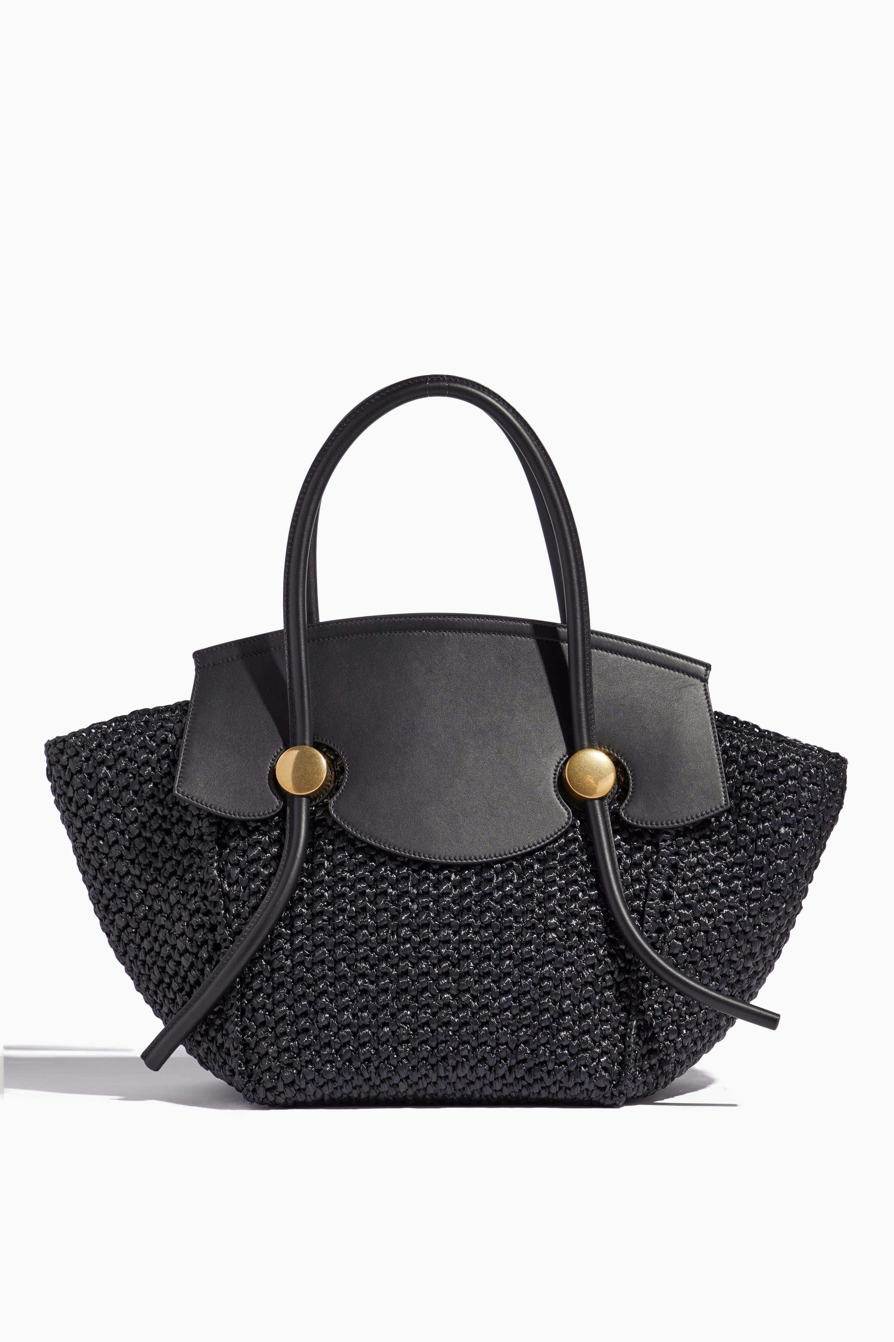 Rafia Pipe Bag in Black: image 1