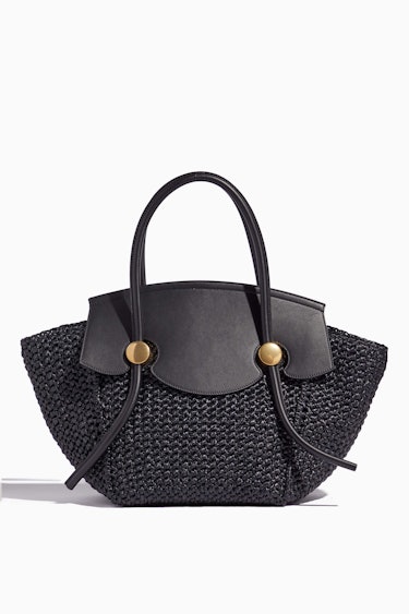 Rafia Pipe Bag in Black: image 1