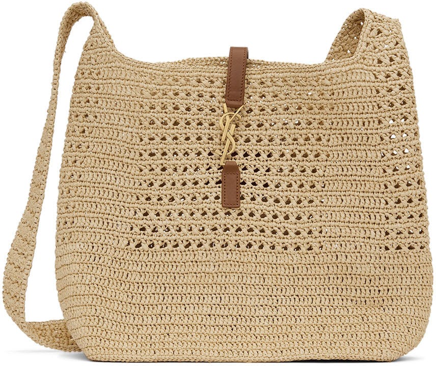 Beige Raffia Shoulder Bag: image 1
