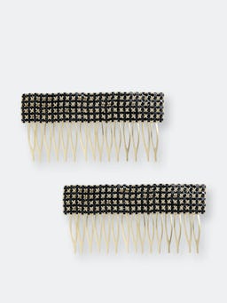 Dynasty Hair Comb Set in Black Crystal: additional image