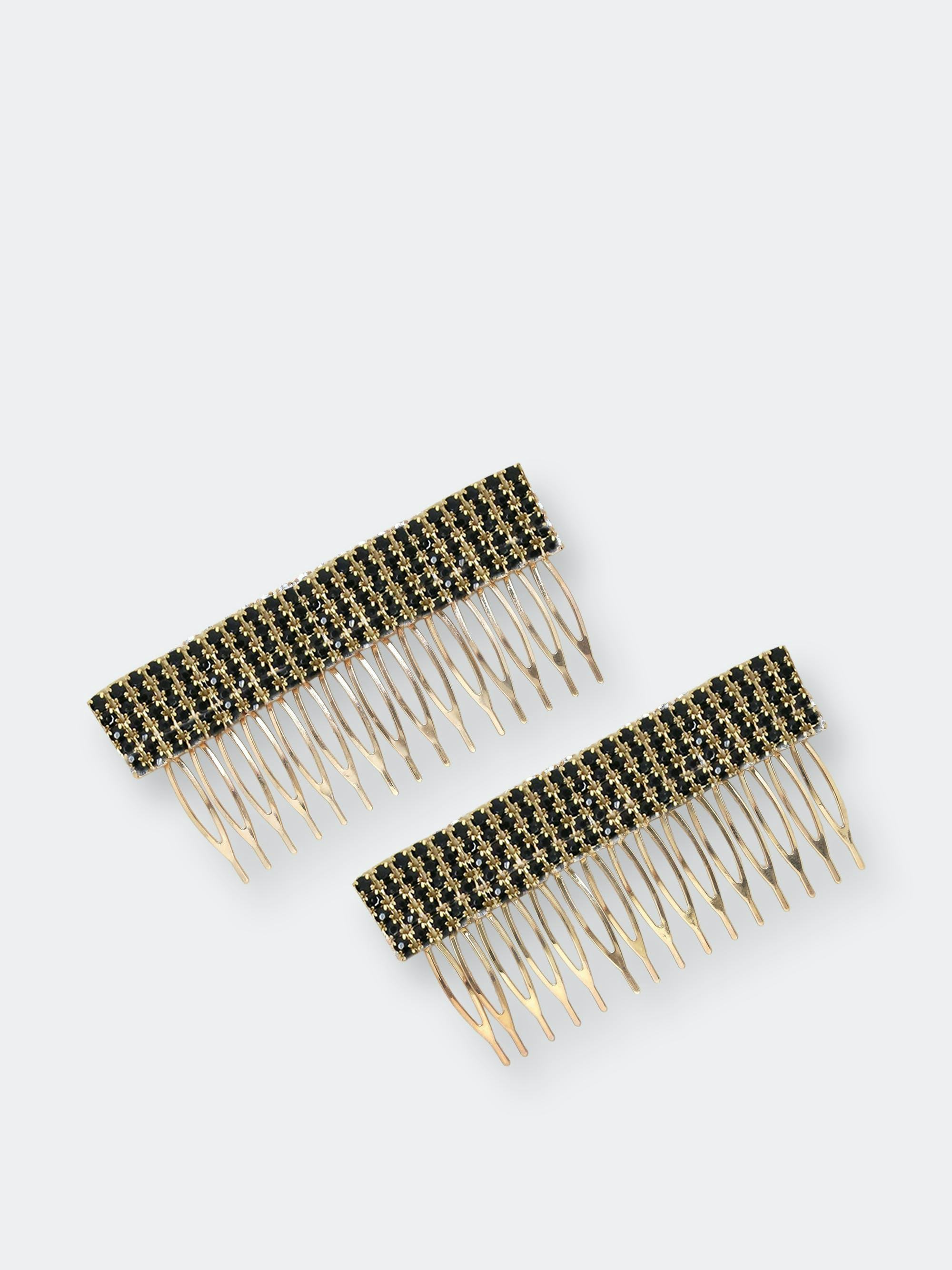 Dynasty Hair Comb Set in Black Crystal: image 1