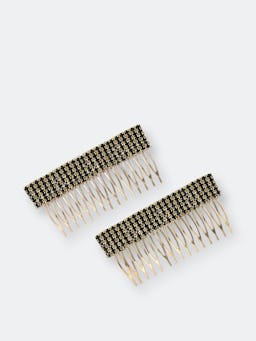 Dynasty Hair Comb Set in Black Crystal: image 1