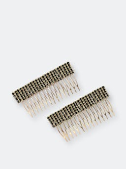 Dynasty Hair Comb Set in Black Crystal: image 1