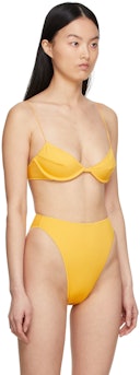 Yellow Eco Basic Bikini Top: additional image