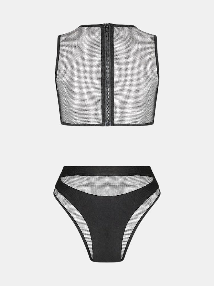 Hamilton Island Bikini In Liquid Black Reversible: additional image