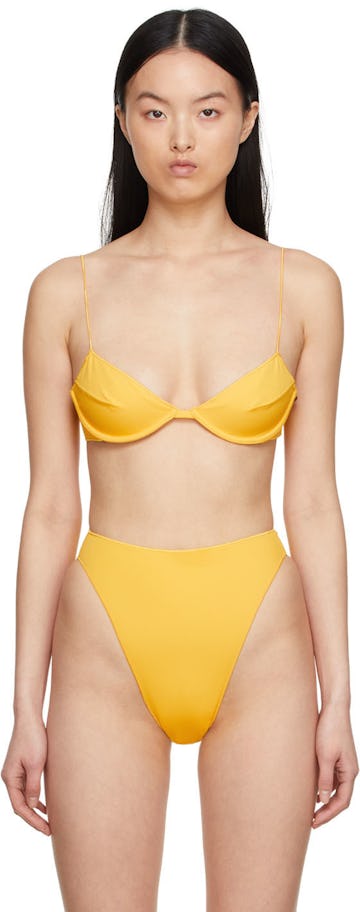 Yellow Eco Basic Bikini Top: image 1
