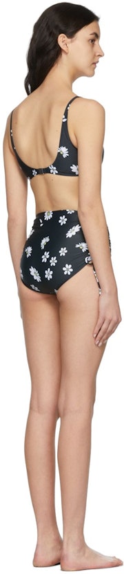 SSENSE Exclusive Black Daisy Bikini Set: image 1