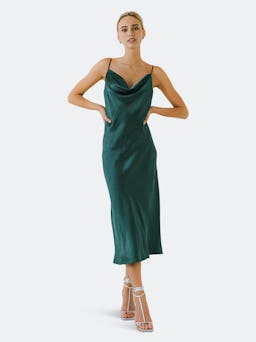 Satin Midi Dress: additional image