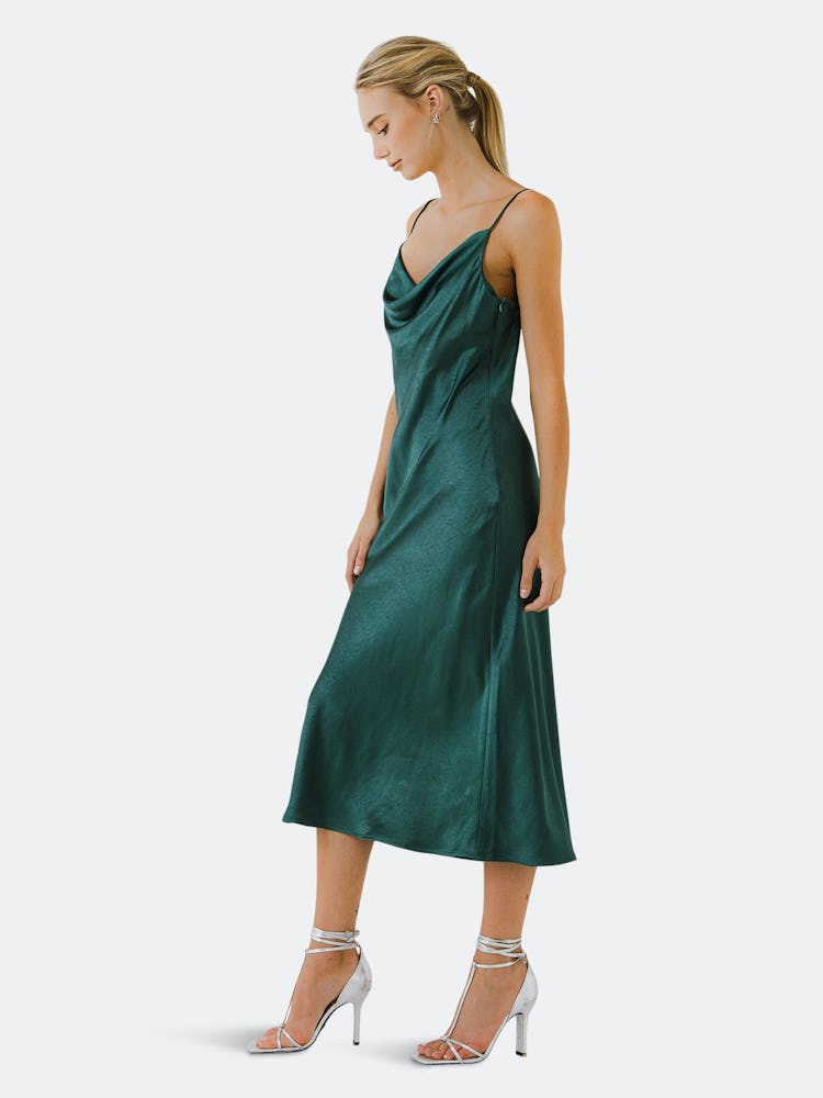 Satin Midi Dress: additional image