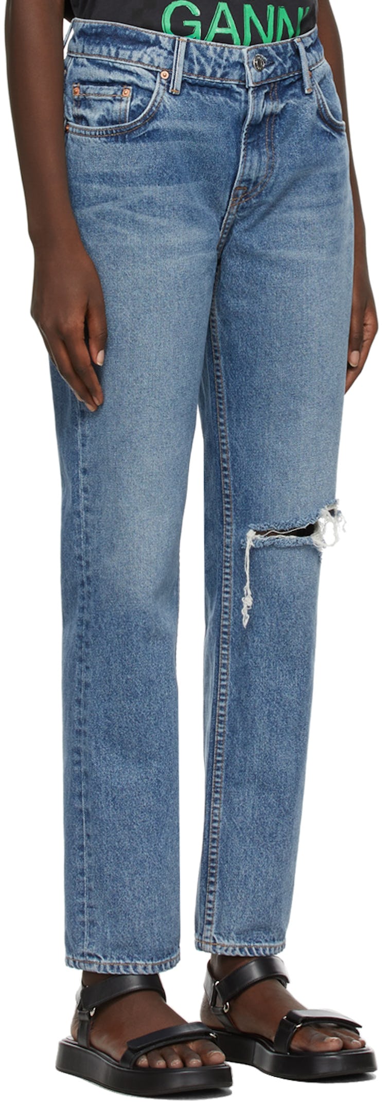 Blue Slim Low-Rise Crop Kate Jeans: additional image