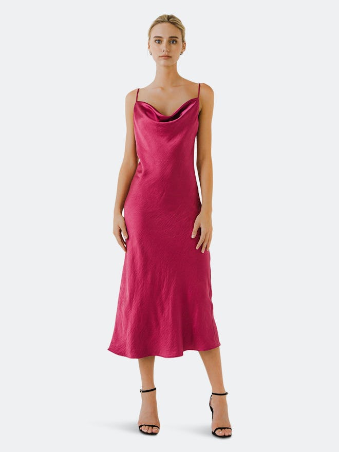 Satin Midi Dress: image 1