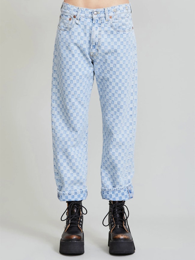 Checkerboard Low Rise Boyfriend Jeans: additional image
