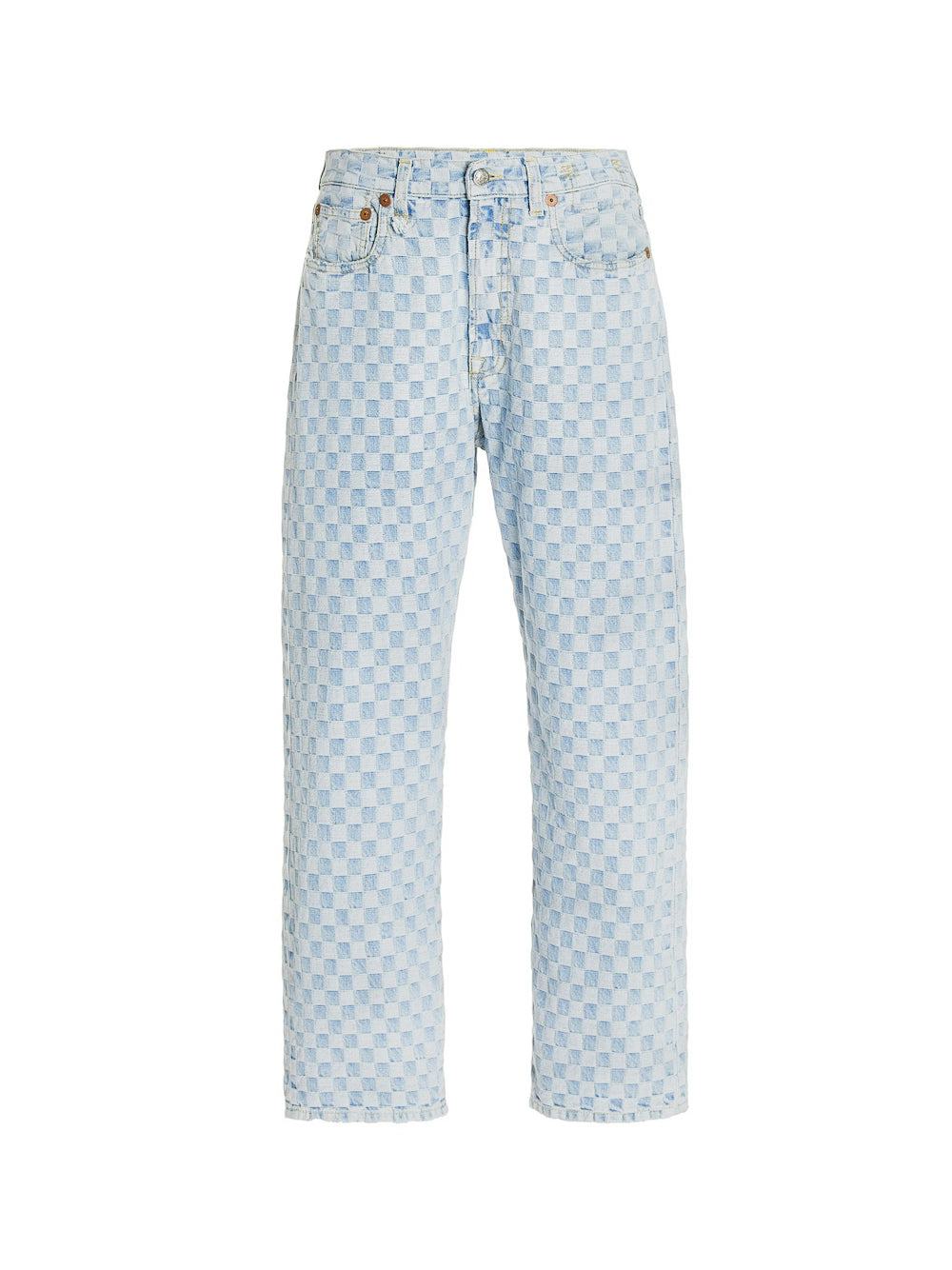 Checkerboard Low Rise Boyfriend Jeans: image 1