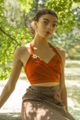 Paprika Silky Halter Top: image 1