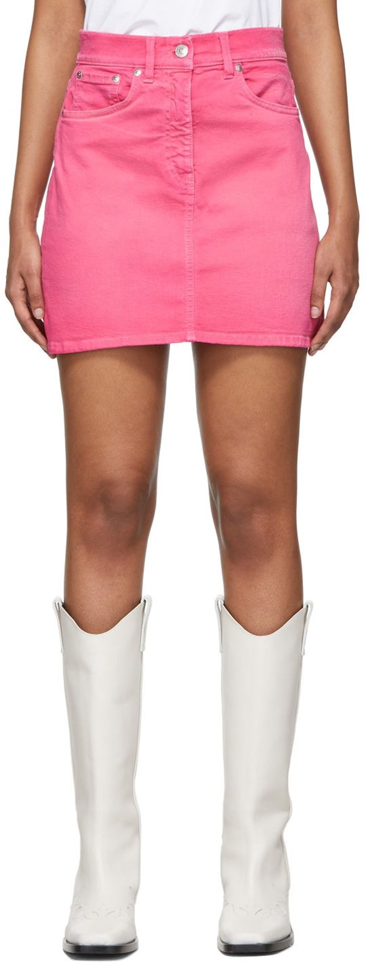Pink Contrast Logo Miniskirt: additional image