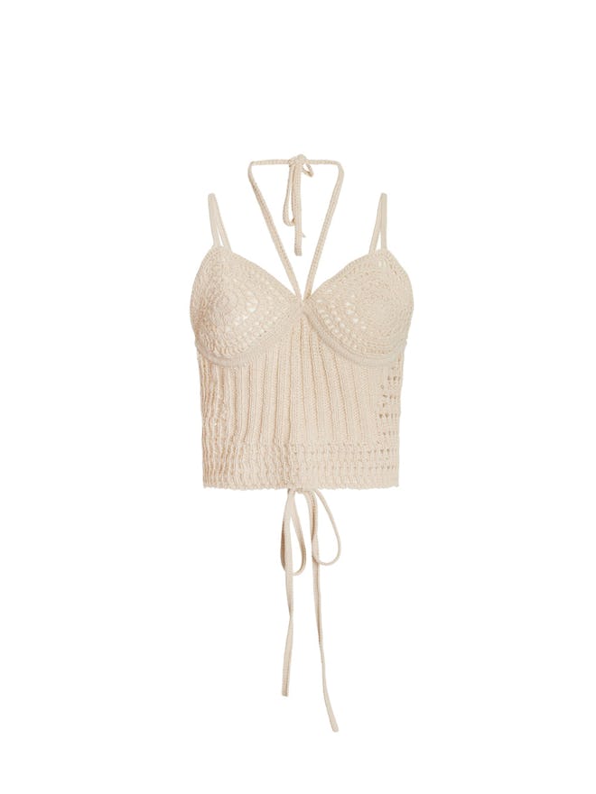 Ralia Bustier Crochet Halter Top: image 1