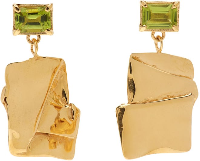 Gold Perdu Gem Drop Earrings: image 1