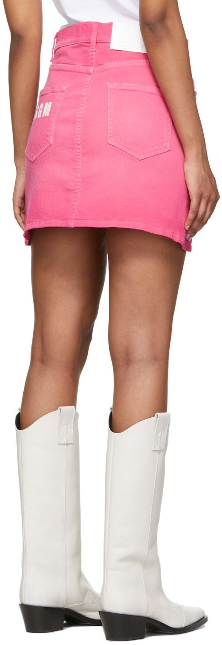 Pink Contrast Logo Miniskirt: image 1