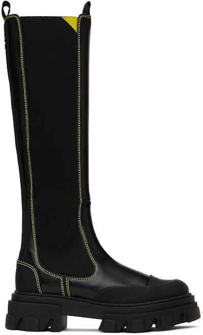 Black High Chelsea Boots: image 1