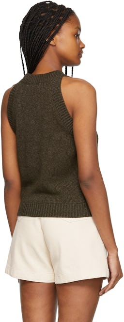 Khaki Paper Tank Top: additional image