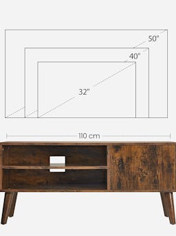 Vasagle Retro Tv Stand, Tv Console, Mid-century Modern Entertainment Center for Flat Screen Tv Cable...