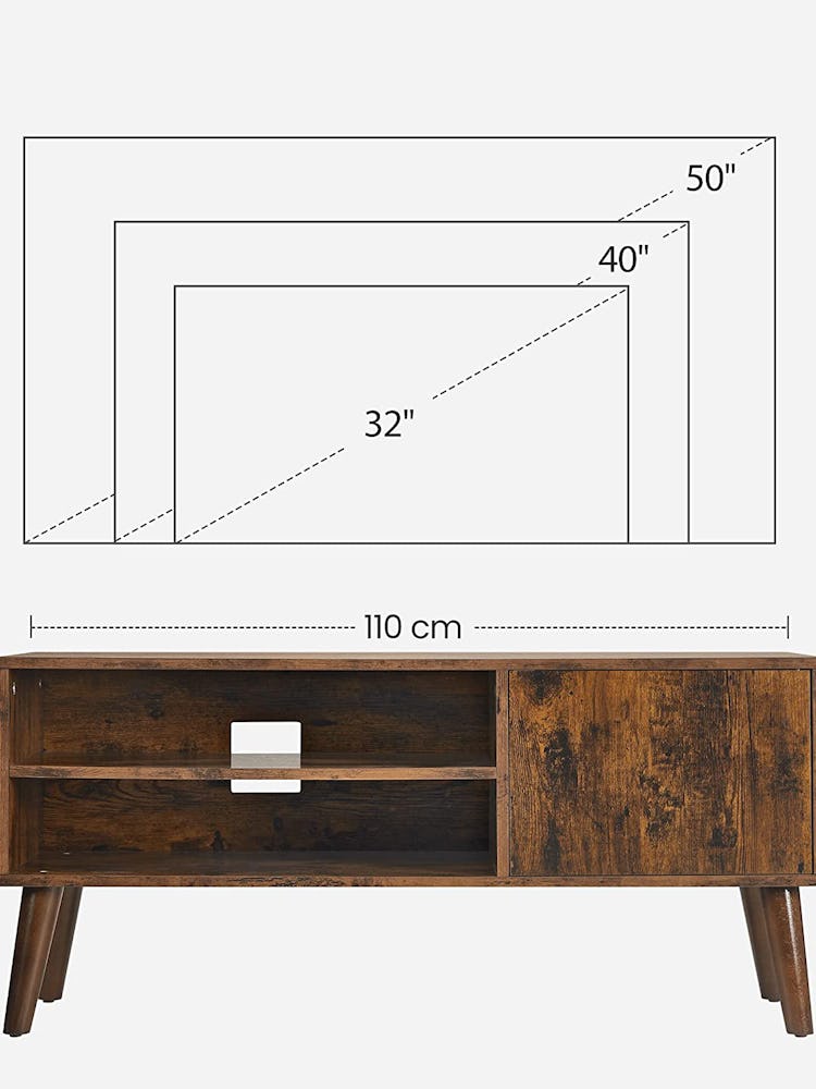 Vasagle Retro Tv Stand, Tv Console, Mid-century Modern Entertainment Center for Flat Screen Tv Cable...