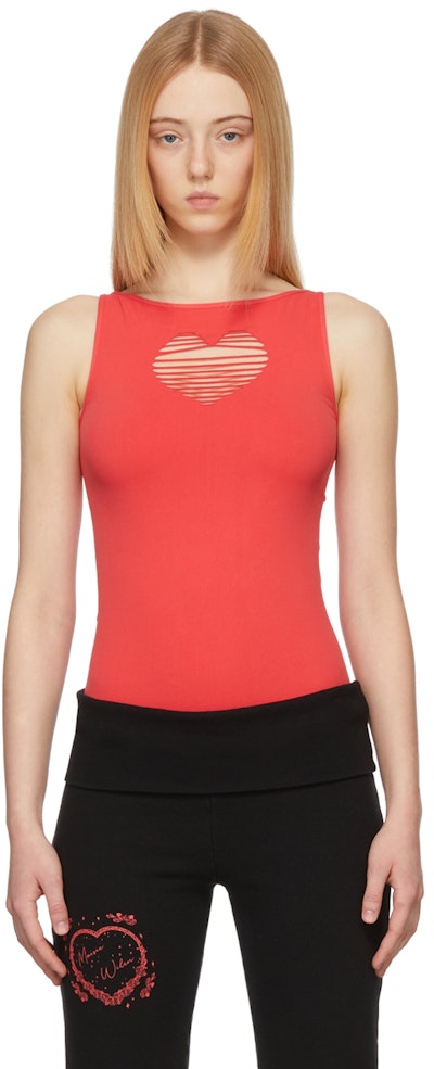Red Faved Tank Top: image 1