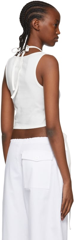 White Cotton Tank Top: additional image