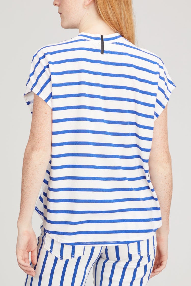 Boxy Tee in Blue Stripe: additional image